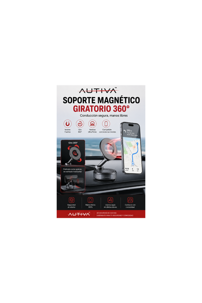 Soporte de teléfono magnético con ventosa