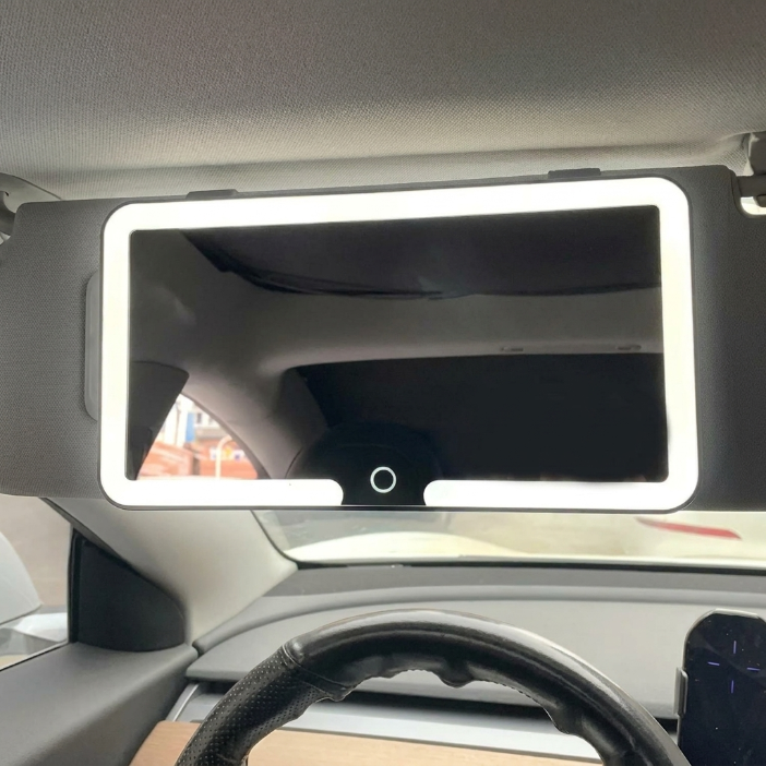 Espejo de Maquillaje LED HD para Visera de Coche
